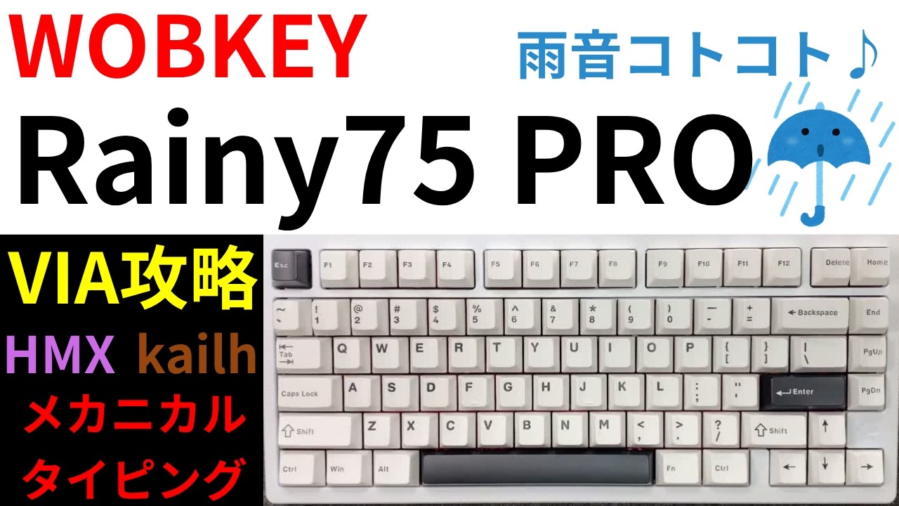 [おすすめキーボード]Rainy75pro HMXバイオレット、KailhCocoaでタイピング jsonファイル取得からVIAができるまでをレクチャー！軸交換時の注意点も！