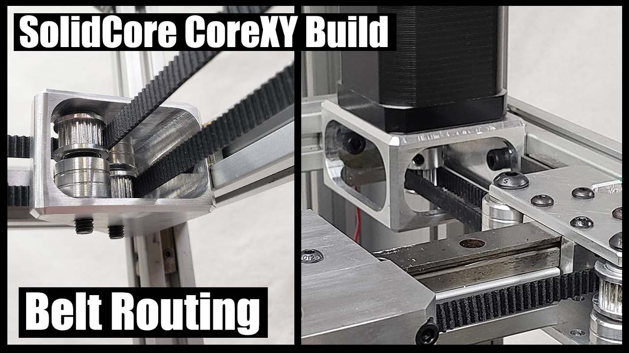 SolidCore CoreXY: Прокладка ремней и натяжение ремней GT2