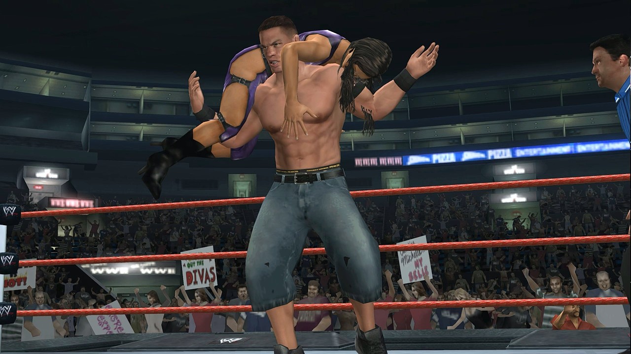 John Cena vs. Candice Michelle & Layla | No Way Out | Intergender | WWE Smackdown! vs. Raw