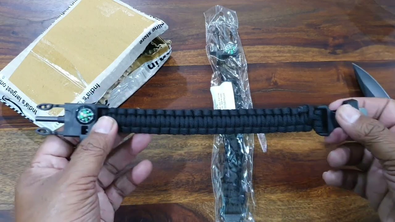 unboxing survival bracelet from amazon India