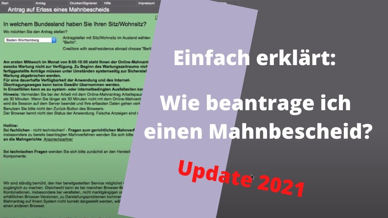 Wie beantrage ich einen Mahnbescheid ? Eine Anleitung für den Mahnantrag. Update 2021
