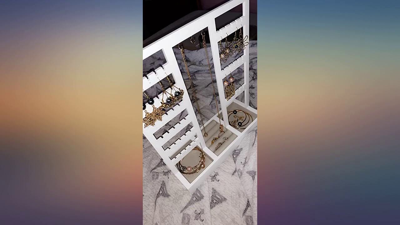 One Jazzy Jewelry Stand, Earring And Necklace Holder, White Jewelry Organizer And review