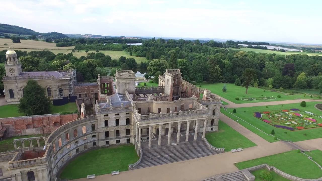 Witley Court Amazing burnt down mansion where royalty once visited as seen by drone