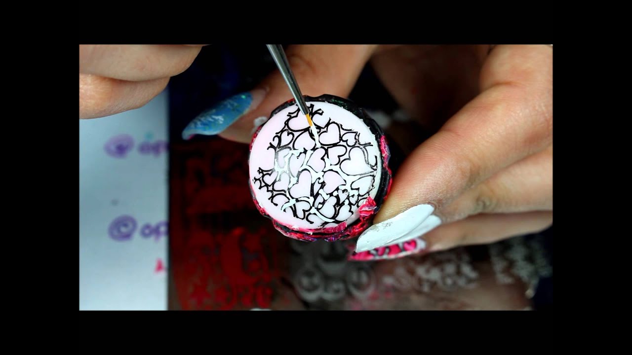 advanced nail stamping + watermarle =  ??????   VDAY NAILS