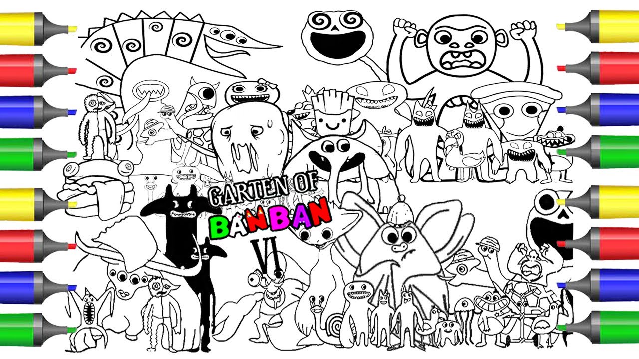 🎮 GARTEN OF BANBAN  Coloring Pages 🔴 Mix / How To Color All Garten Of Banban / 🎼NCS Music