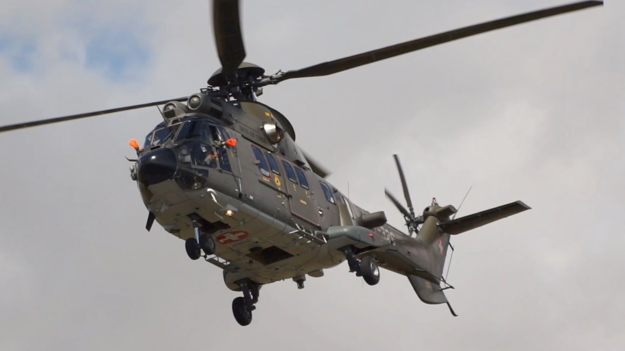 Eurocopter TH98 Cougar AS-532UL Swiss Air Force flying Display RIAT 2015 AirShow Sunday