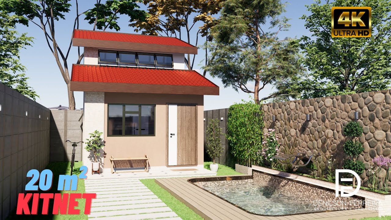 078 - CASA PEQUENA ACONCHEGANTE | KITNET de Tijolinho 4X5 | PROJETO MODERNO E BARATO