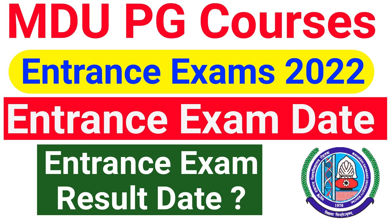 MDU PG Courses Entrance Exam 2022  | Mdu Pg courses entrance exam | mdu pg entrance exam 2022