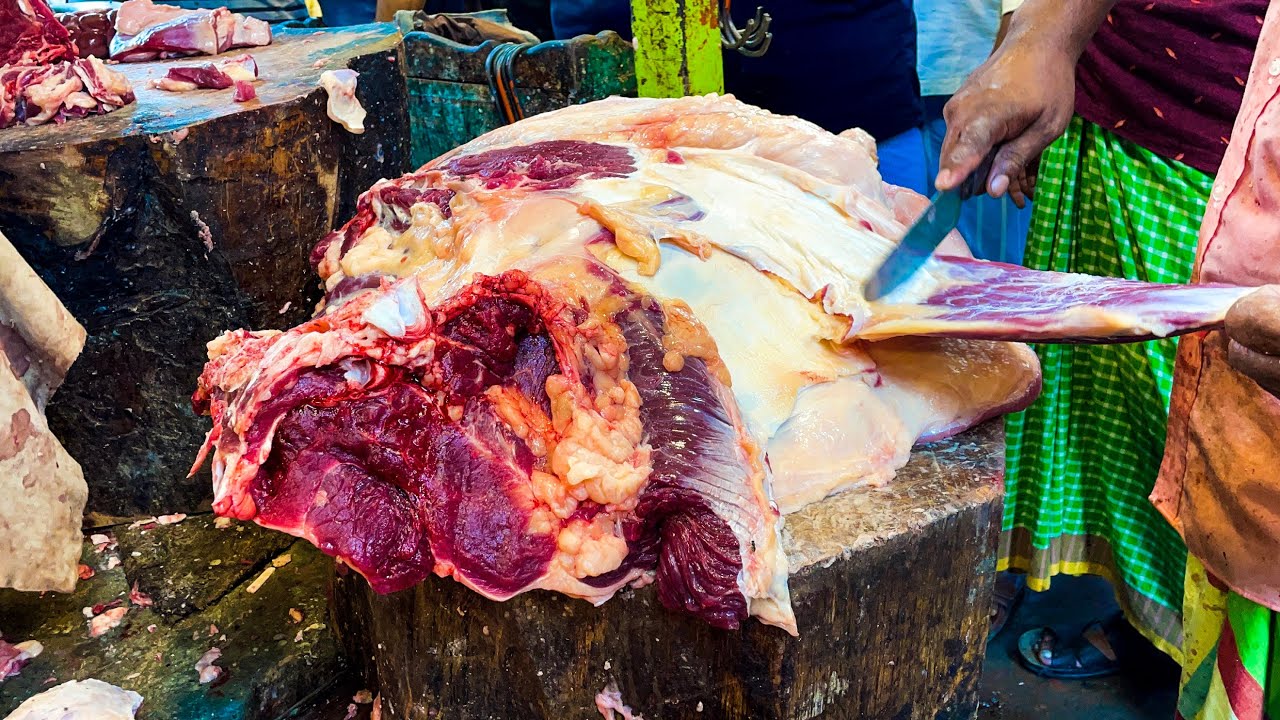 Fastest Cow Leg Cutting Skills in Meat Market । Excellent Beef Cutting Style। Cutting Bro