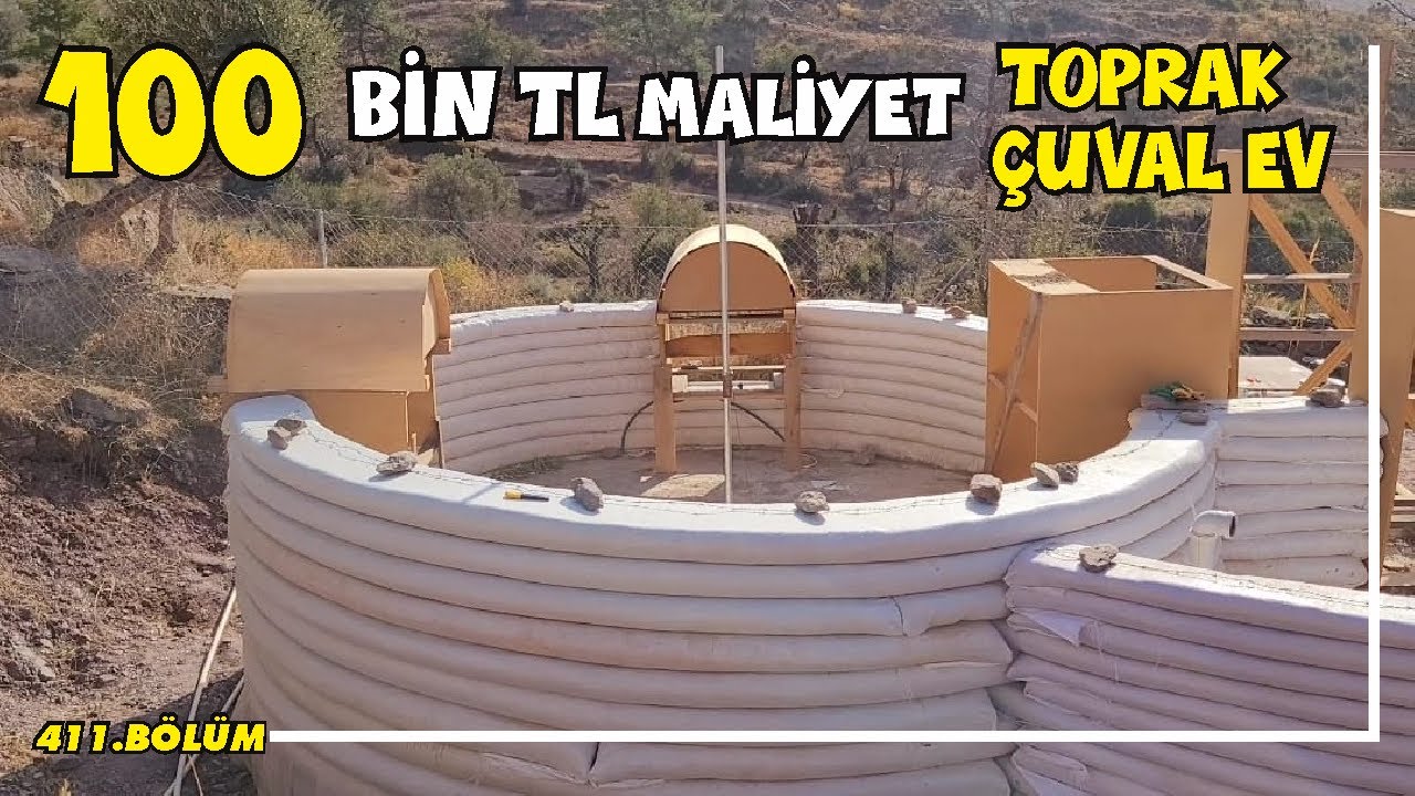 100 bin tl'ye EV OLUR MU? Yumurta şeklinde afetlere dayanıklı TOPRAK ÇUVAL EV nasıl yapılır? (2023)