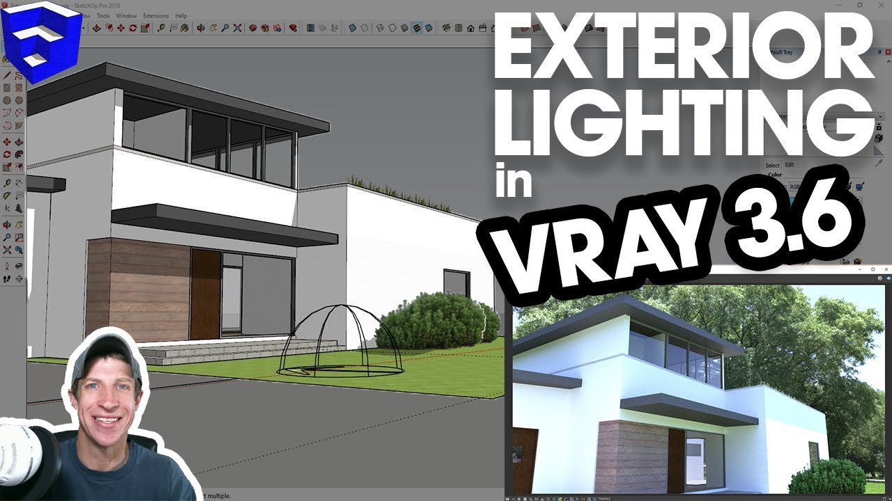EXTERIOR LIGHTING IN VRAY for SketchUp 3.6 with HDRI, Dome Lights, and Sunlight