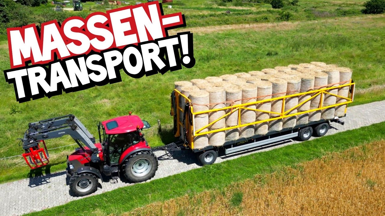 99 Rundballen auf einmal! | Ballentransport mit Hindernissen | Erster Baggereinsatz Eurotrac HE26 SE