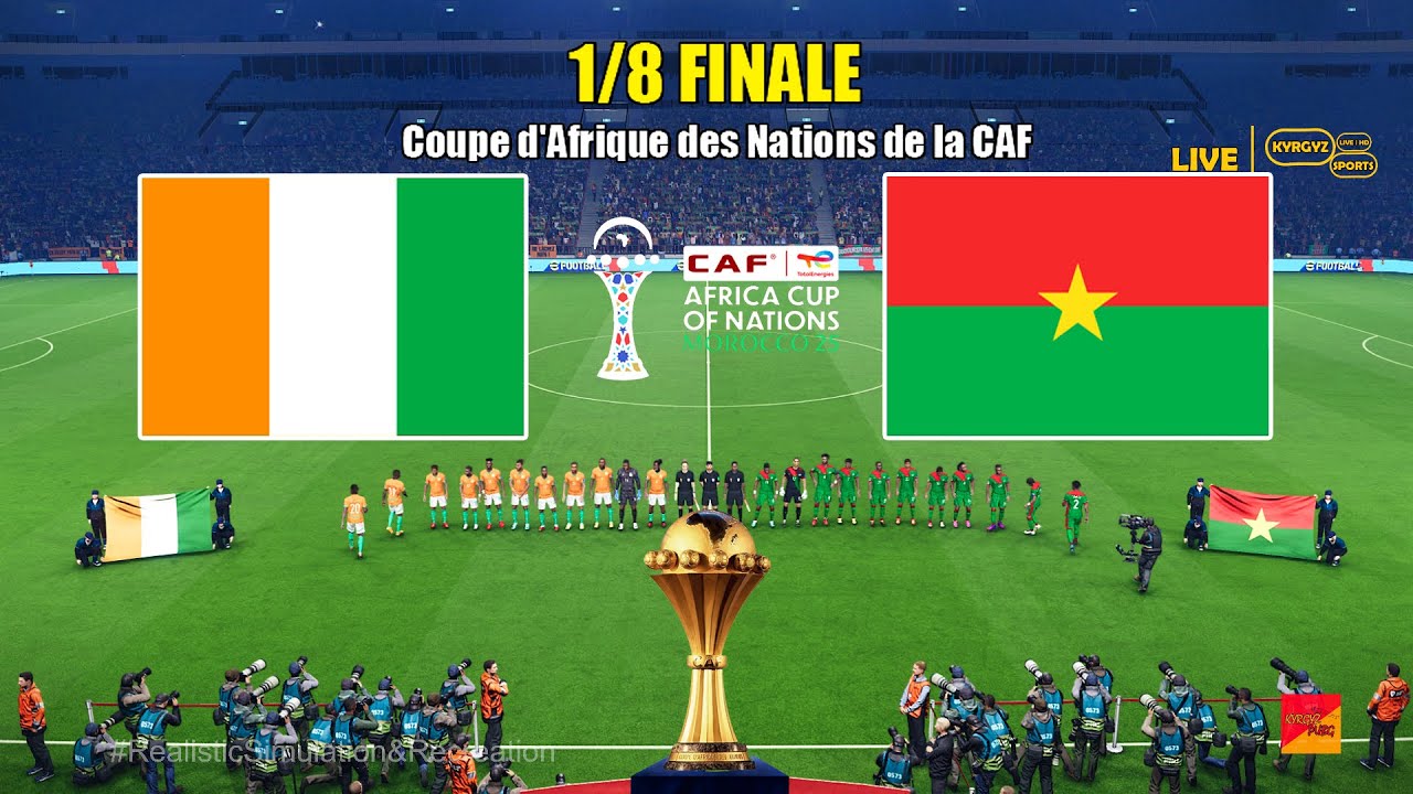 COTE D'IVOIRE vs BURKINA FASO 1/8 DE FINALE | Coupe d'Afrique des Nations de la CAF | eFootball PES