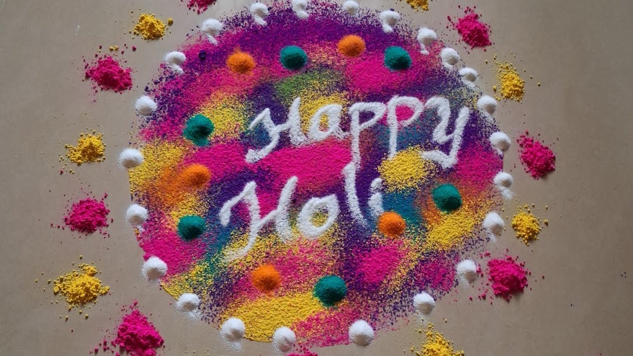 Holi special rangoli @CREATIVEHANDS94