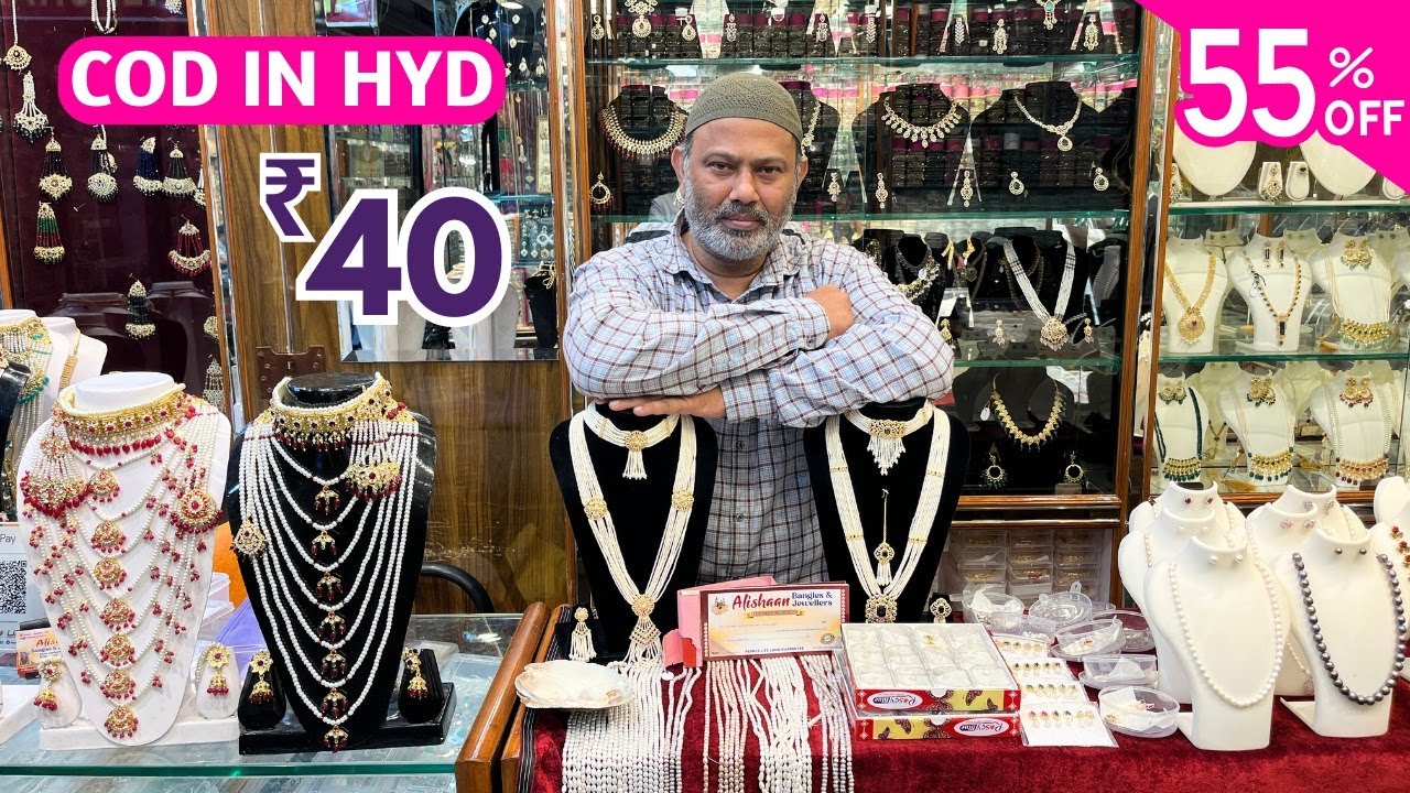 Republic Day Special Offer Flat 55% OFF Bridal Nizami Real Pearls Navratan Jewellery Sets COD IN HYD