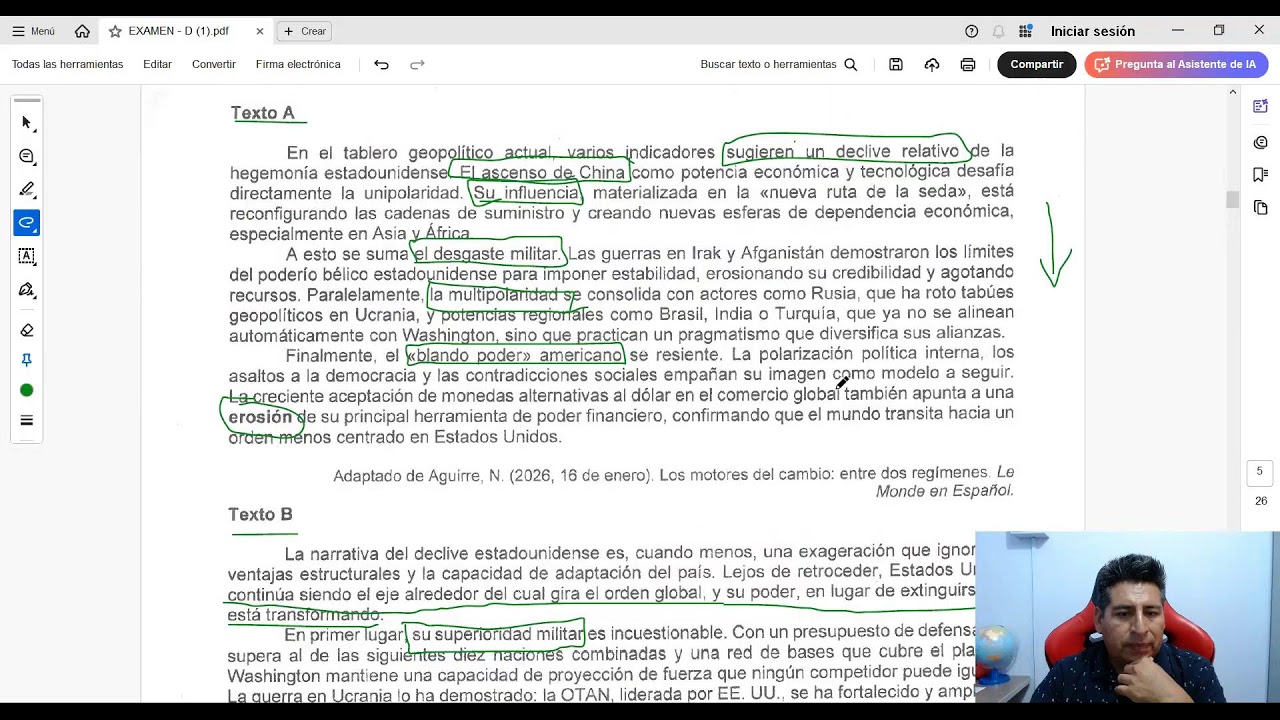 Solucionario del examen de admisión San Marcos Áreas D y E