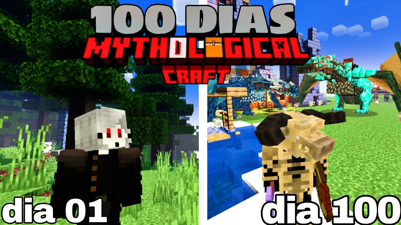 Sobrevivi 100 dias No Minecraft Mytological craft