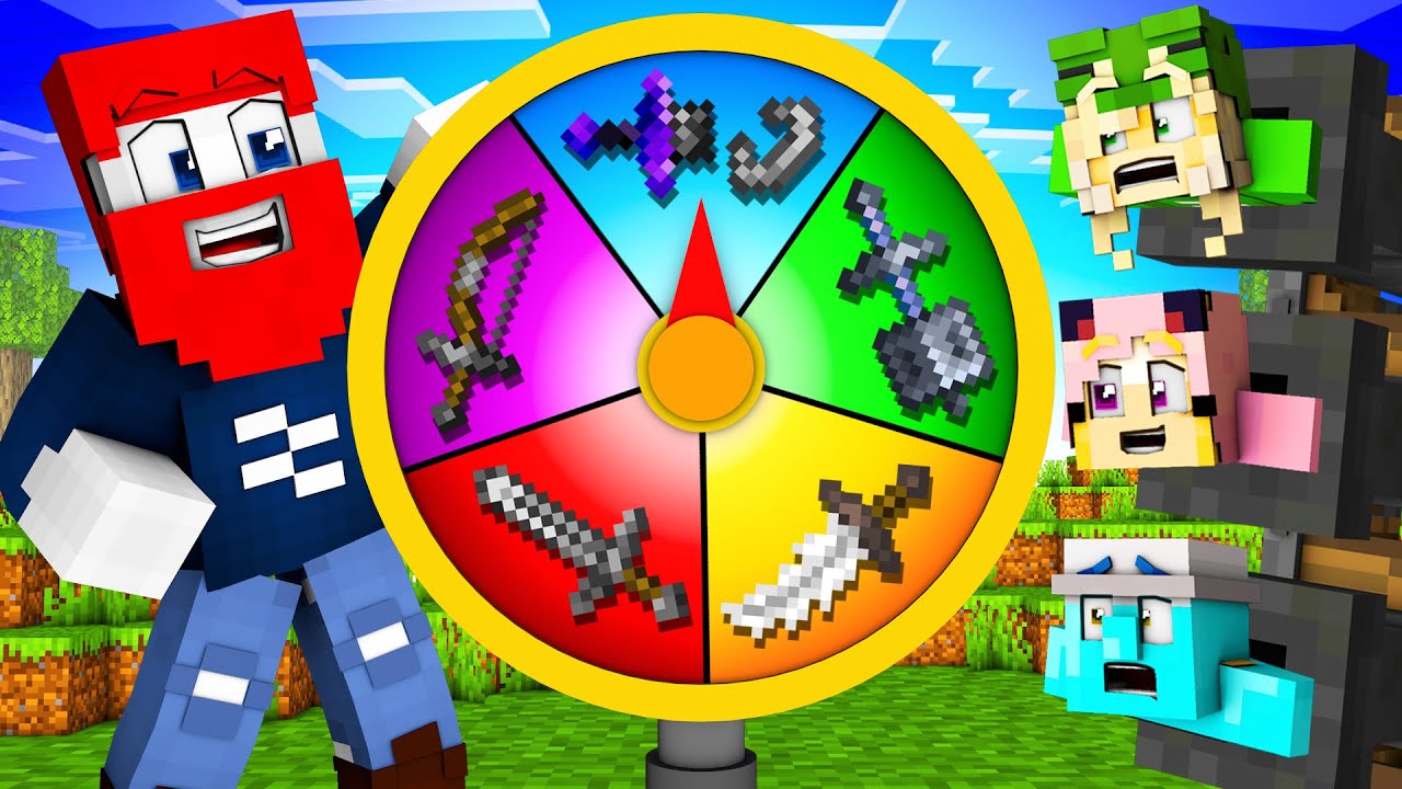 WIR SCHIEßEN auf das WAFFEN GLÜCKSRAD (8 Youtuber)! - Minecraft