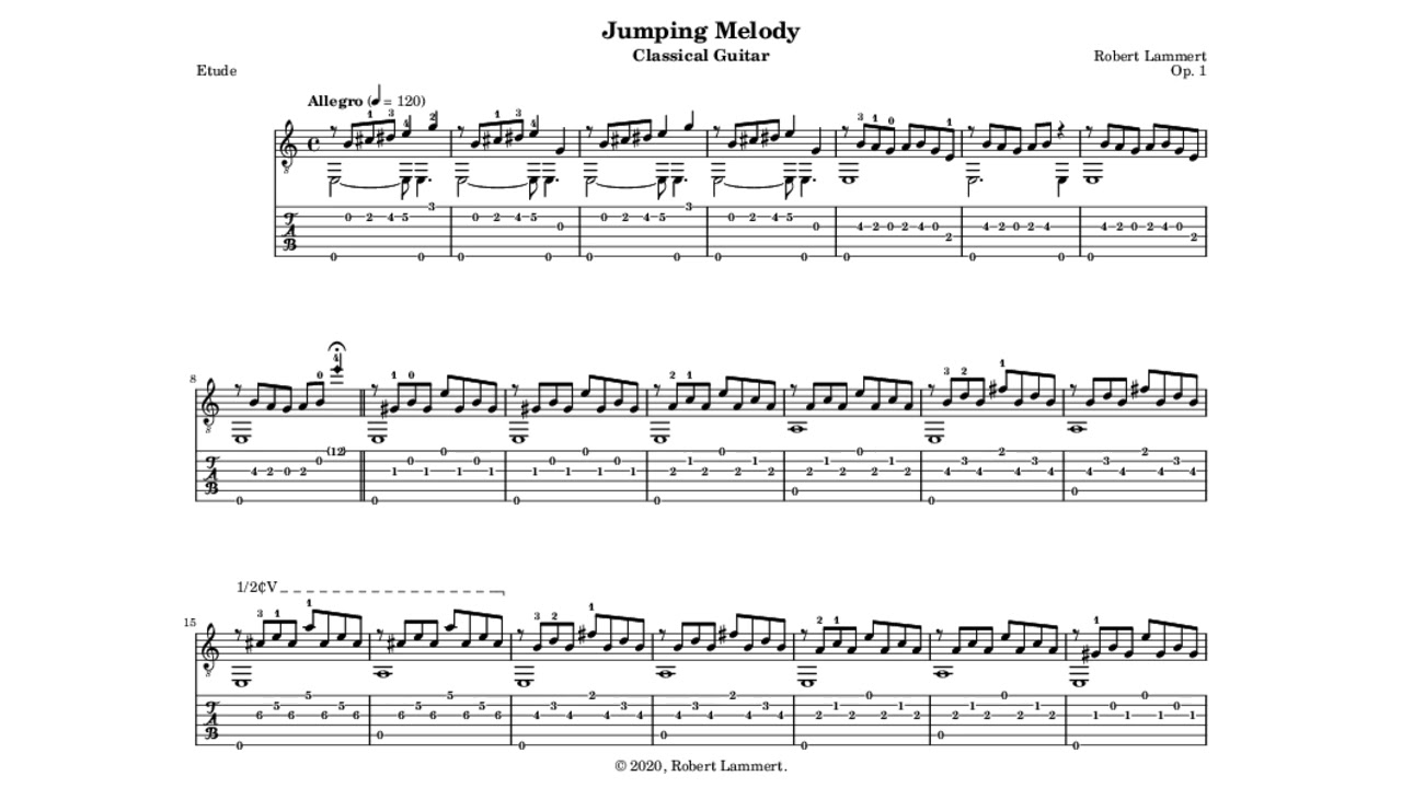 Jumping Melody, 2020 [classical guitar composition]