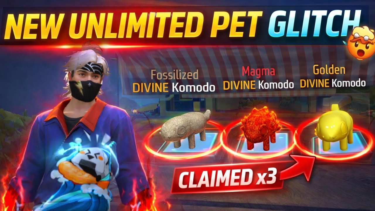 NEW DIVINE PET GLICH 🤯 100% ALL PHONE WORKING 😘STEAL A PET FAST RUNNING TRICK 🤯FREE FIRE CRAFT GLICH