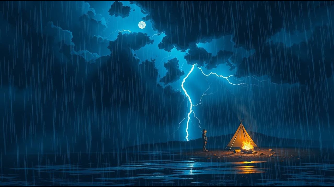 Heavy Rain and Thunder Sounds for Sleeping – Relaxing Night Rainstorm Ambience for Deep Sleep