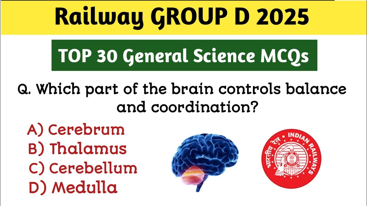 RRB GROUP D 2025 🔥 | General Science 🚆| Physics,Chemistry,Biology MCQ