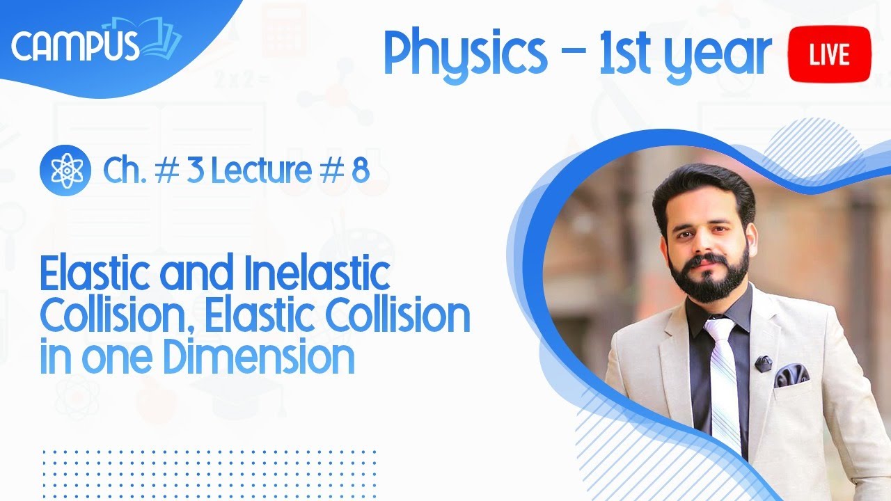 11th Class Physics, Ch. 3 Lecture 8 Elastic and Inelastic Collision, Elastic Collision in one Dimens