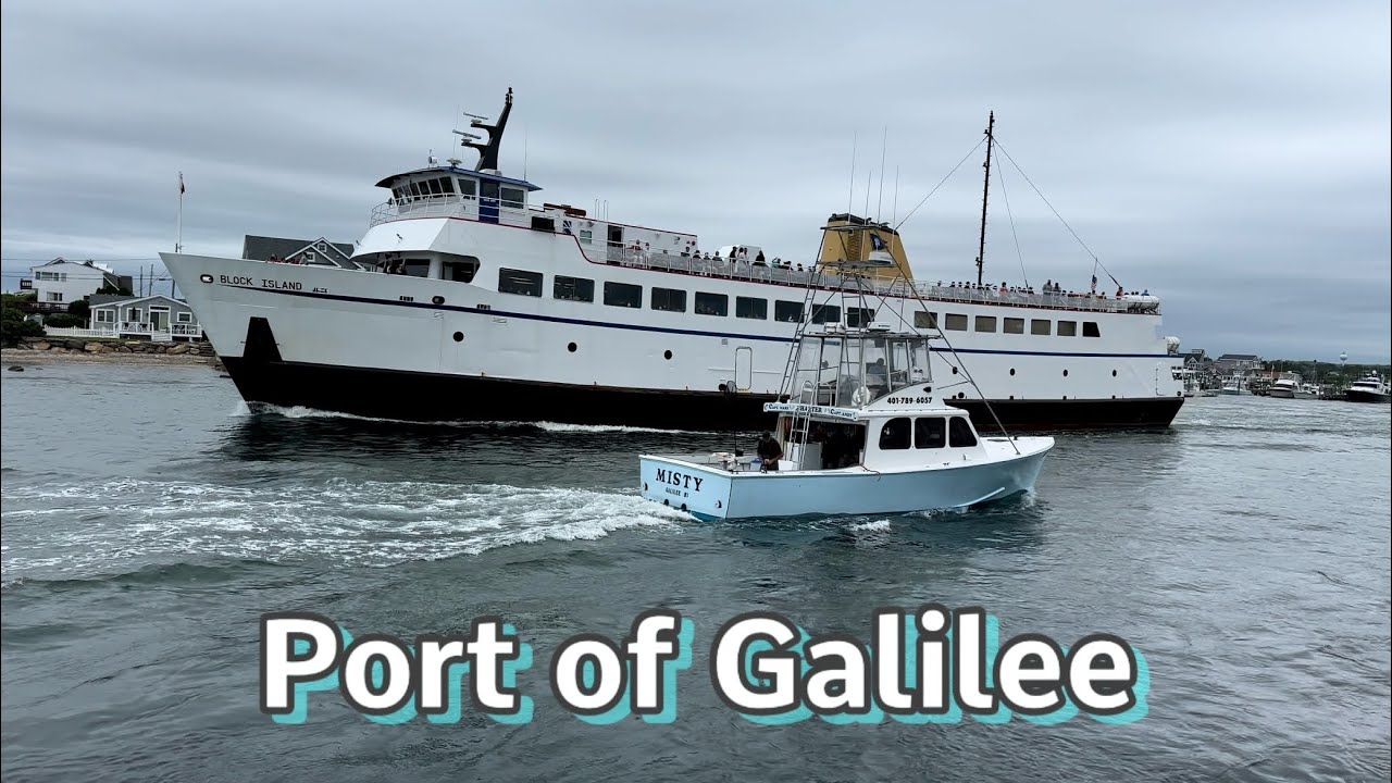 Harbor and beach at Port of Galilee in Narragansett RI