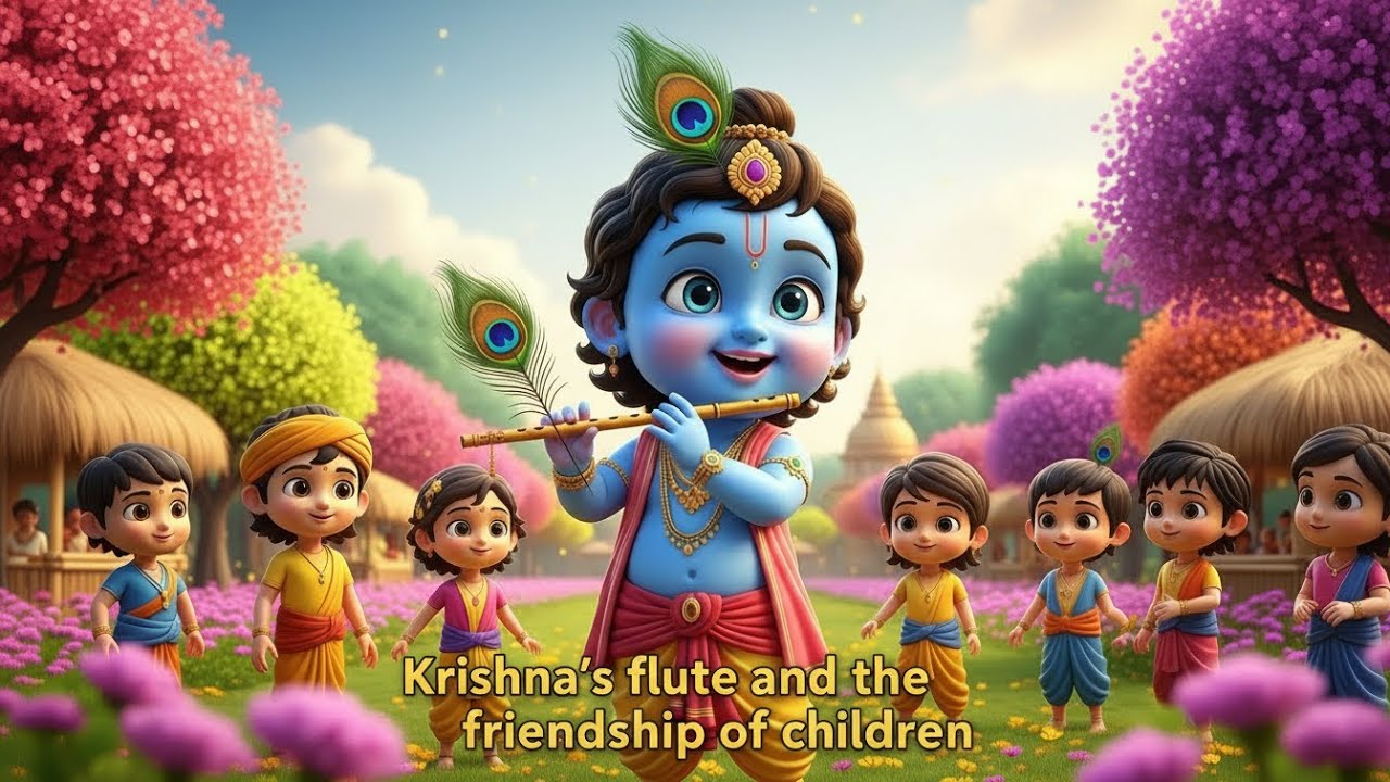 कान्हा की मुरली और बच्चों की दोस्ती 3d cartoon story1080px