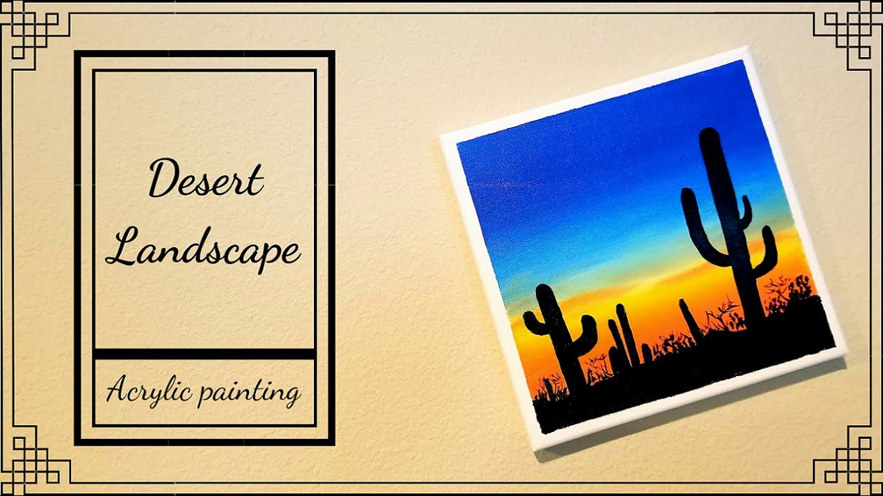 Acrylic painting for beginners | How to paint Desert Landscape | Art challenge # 49