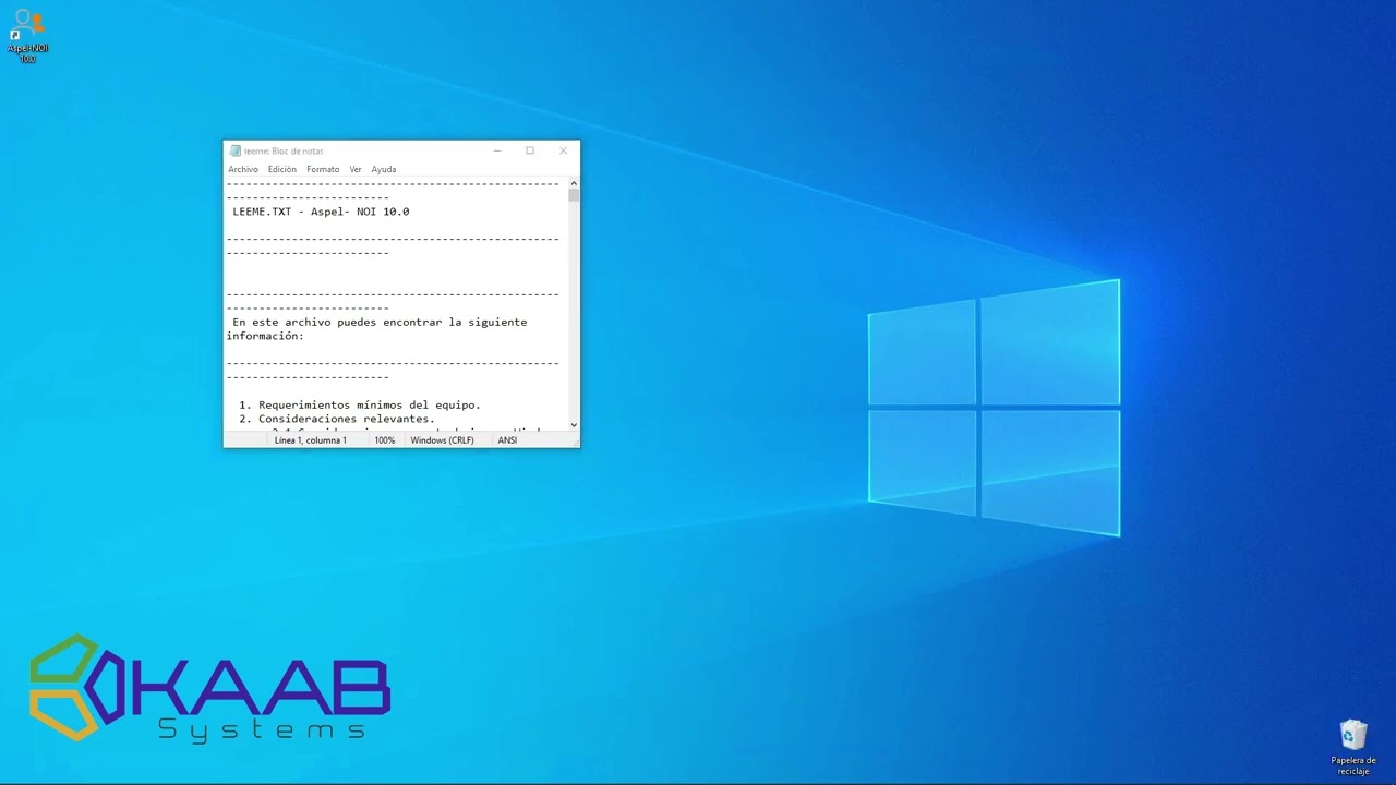 Instalaci&oacute;n de Aspel NOI