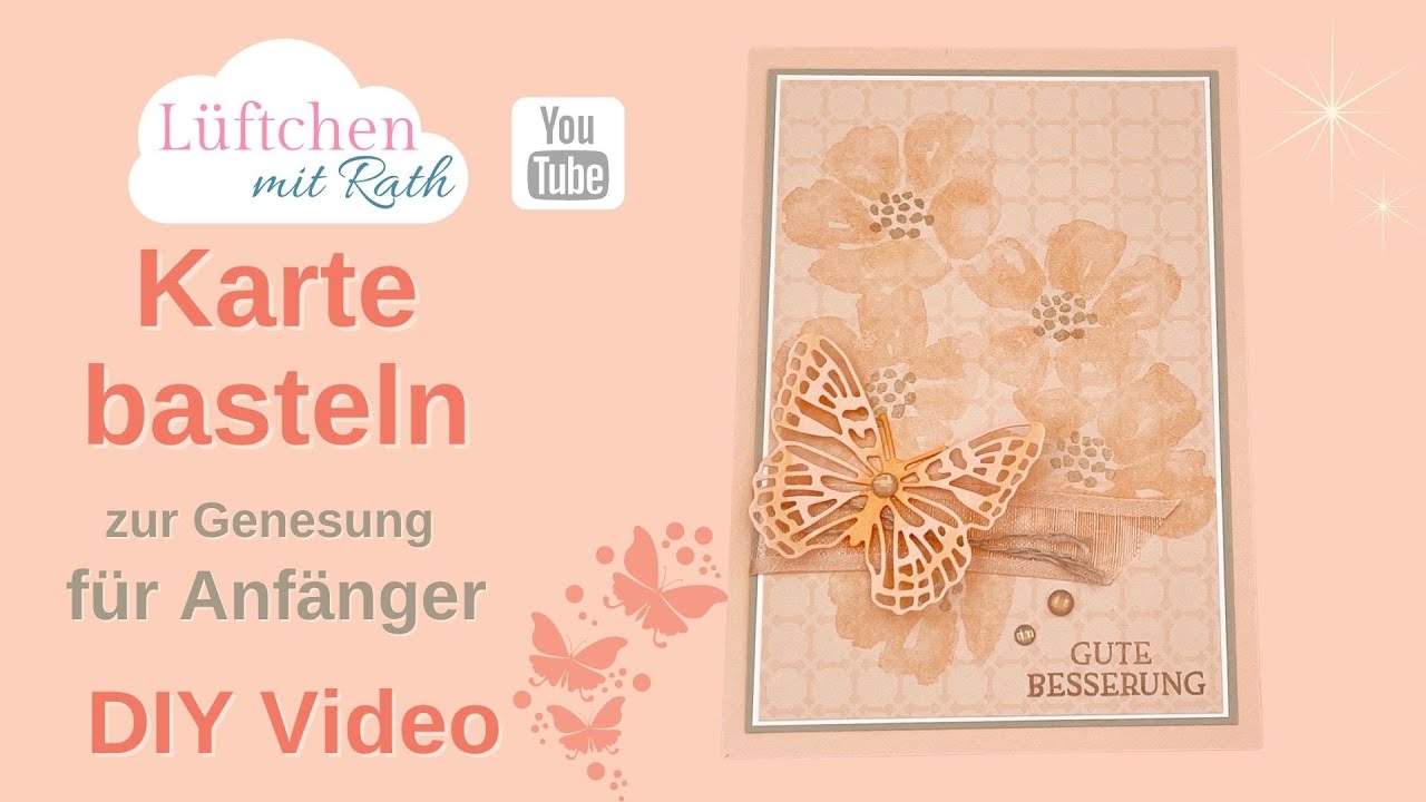 Karte selber basteln mit Schmetterling und Blumengruß von Stampin' Up!