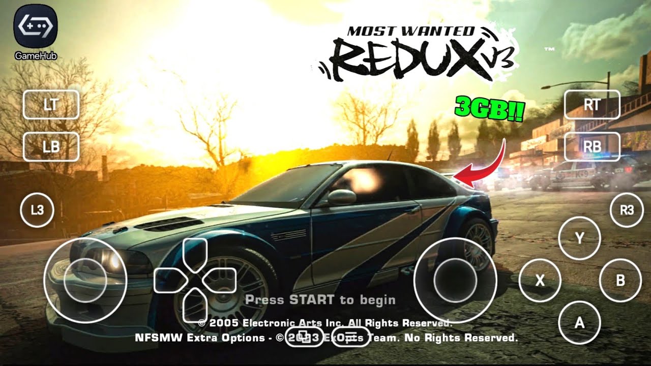 NFS MOSTWANTED REDUX V3 GameHub Lite Antutu 