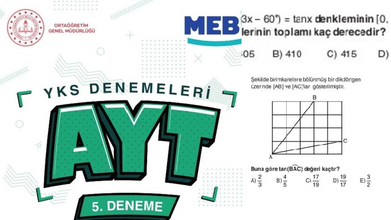 MEBİ AYT 5 TRİGONOMETRİ SORULARI