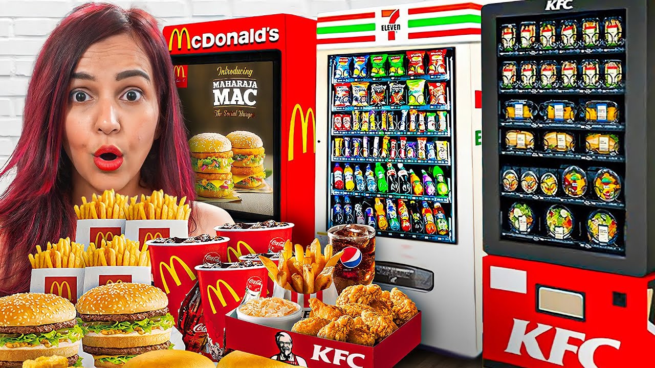 Living on VENDING MACHINE Foods for a DAY 😲