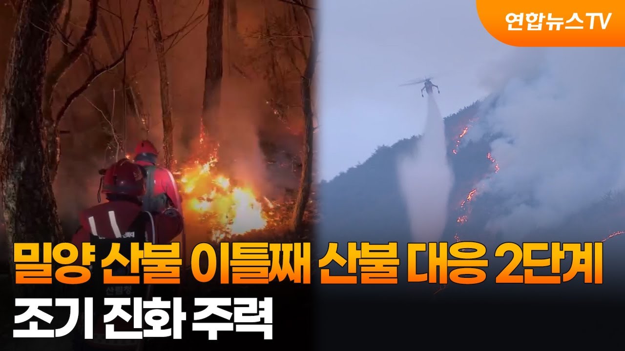 밀양 산불 이틀째 산불 대응 2단계…조기 진화 주력  / 연합뉴스TV (YonhapnewsTV)
