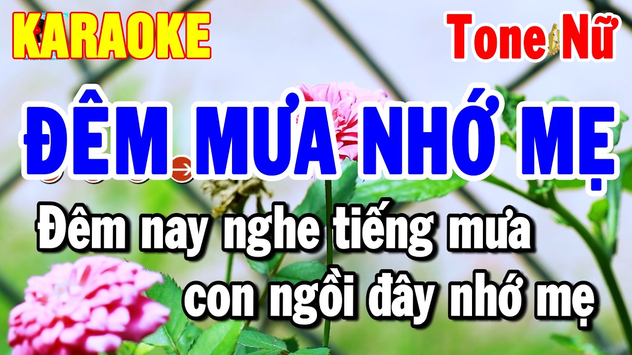 Karaoke Đêm Mưa Nhớ Mẹ Tone Nữ Nhạc Sống Dễ Hát Nhất 2026 | Thanh Hải