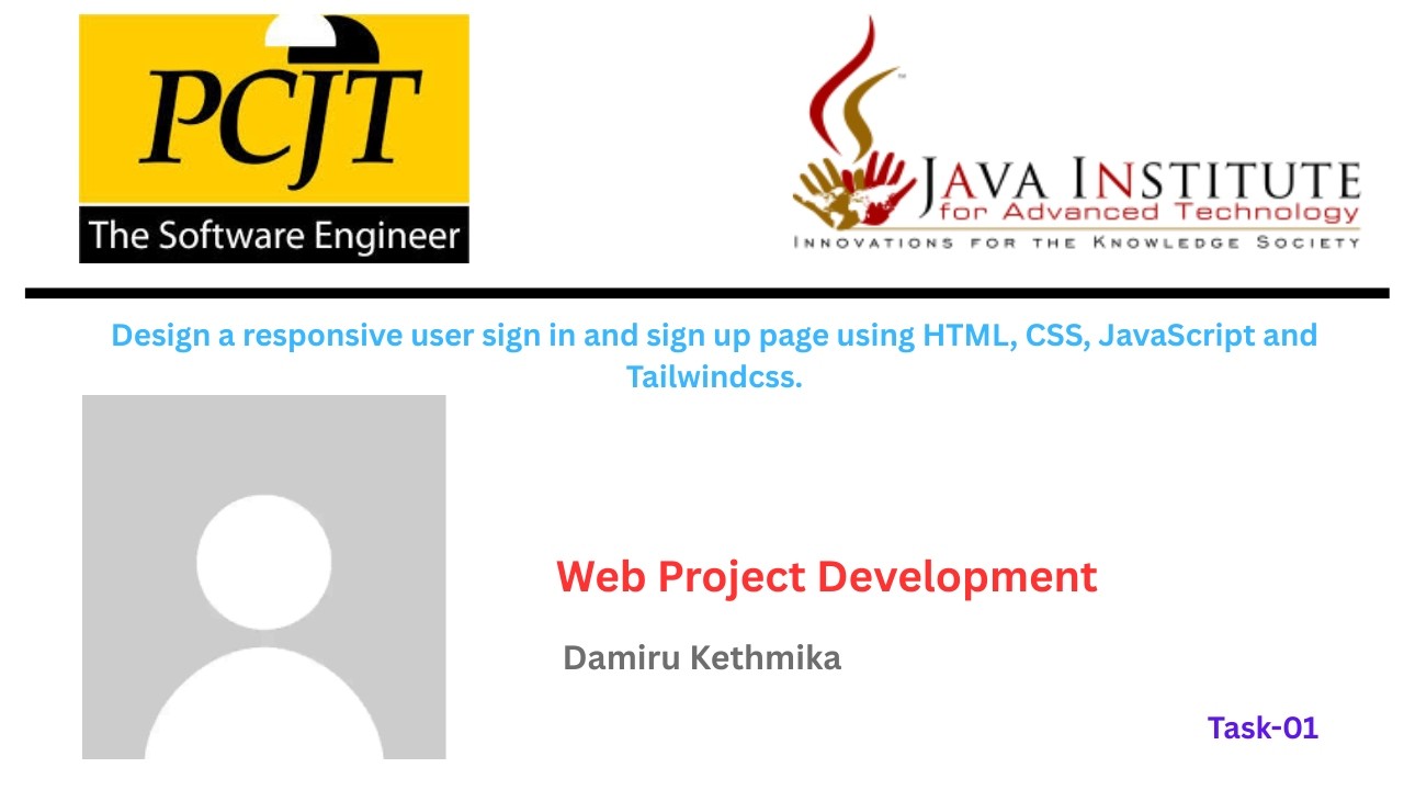 Signup & Signin Pages Design | Web Programming I | Java Institute