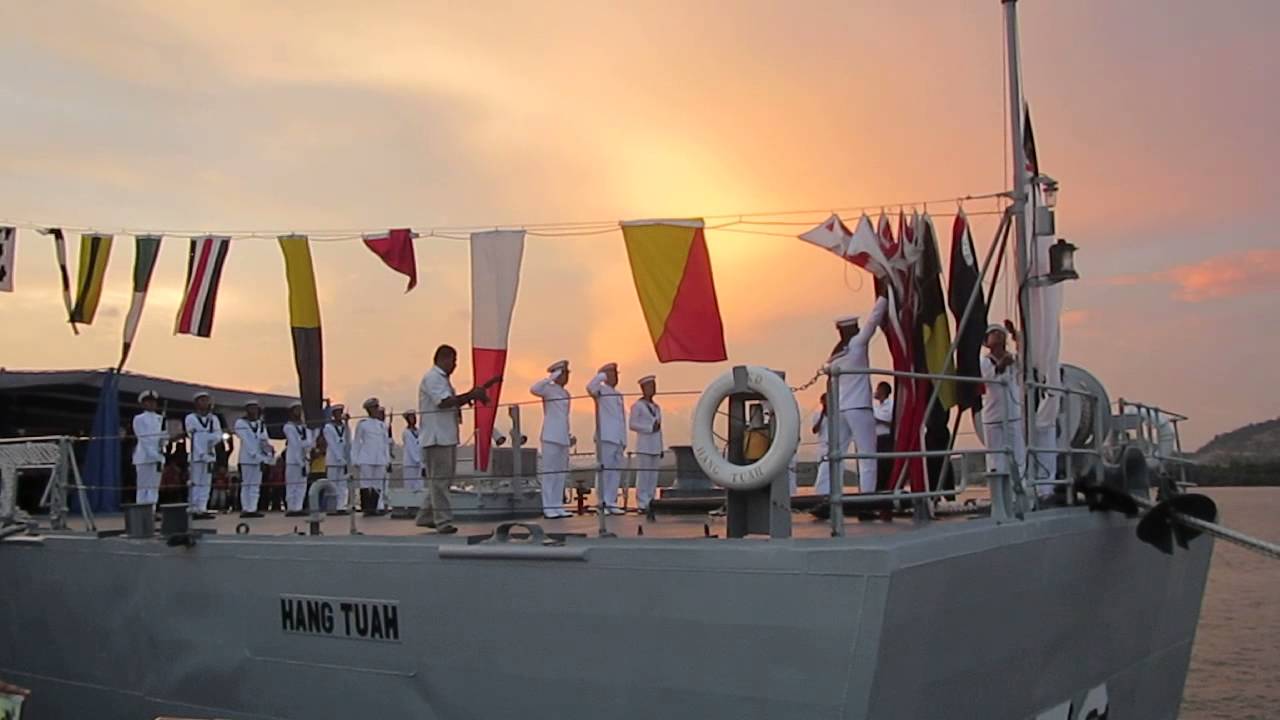 Sunset Ceremony at KD Hang Tuah, Royal Malaysian Navy