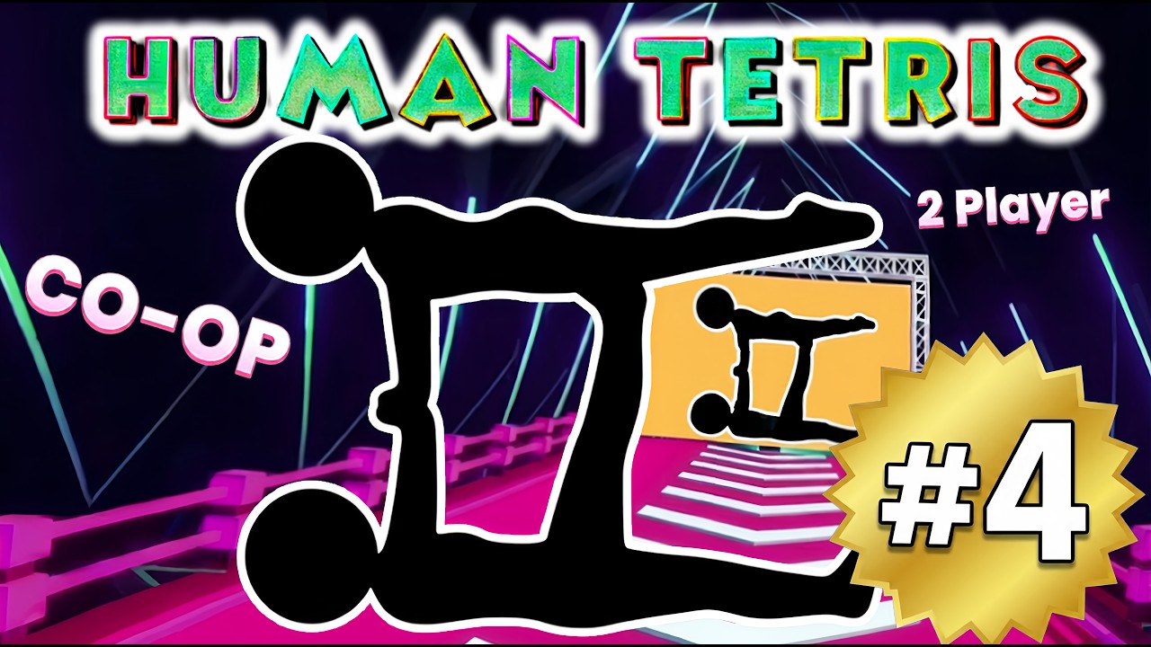 HUMAN TETRIS х 2 Player Co-op | IMPOSSIBLE MODE | Interactive Warm Up #4