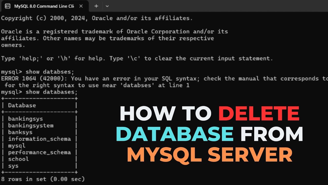 How to delete database from mySQL server | MySQL