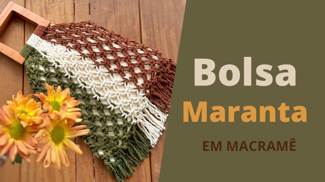 Bolsa Maranta em macramê