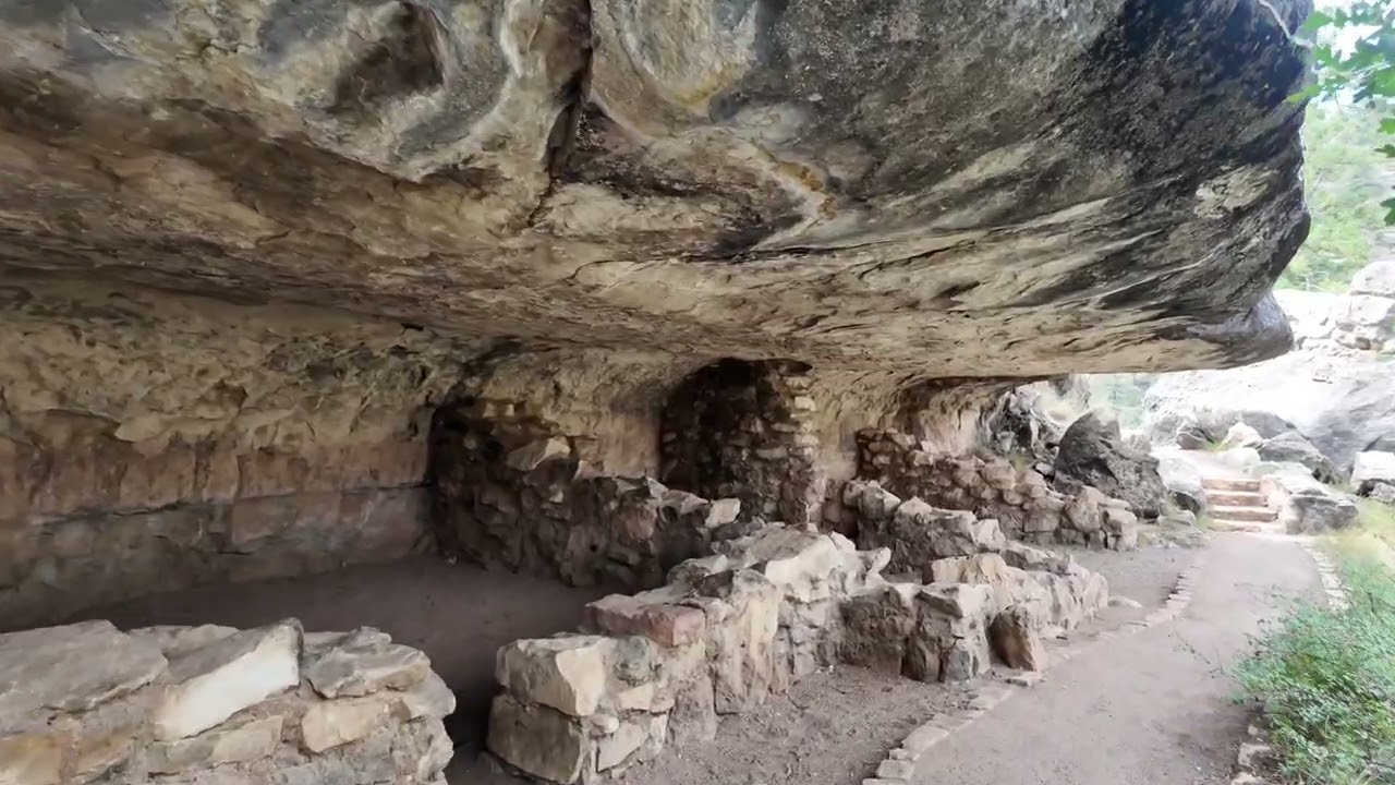 Ancient cliff dwellings in Walnut Canyon National Monument Arizona