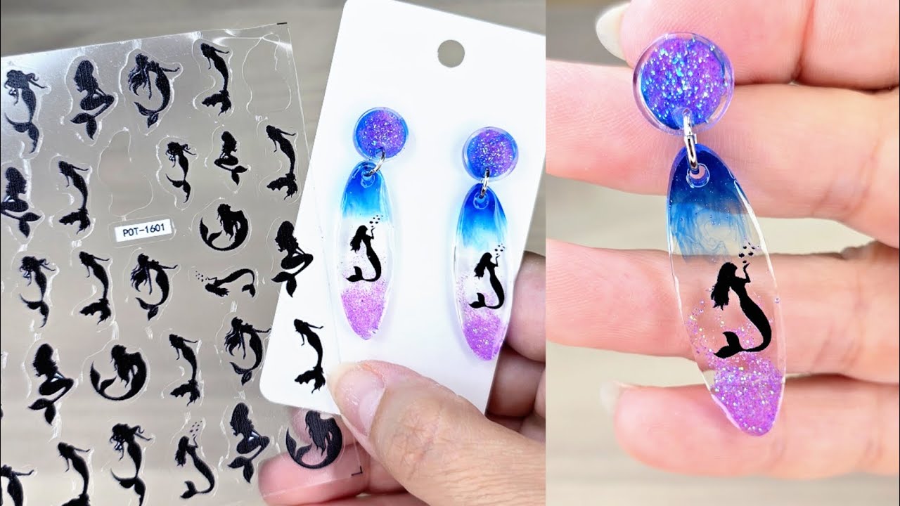 ✨ Ocean Aesthetic Resin Earrings 🧜‍♀️ | DIY Mermaid Jewelry