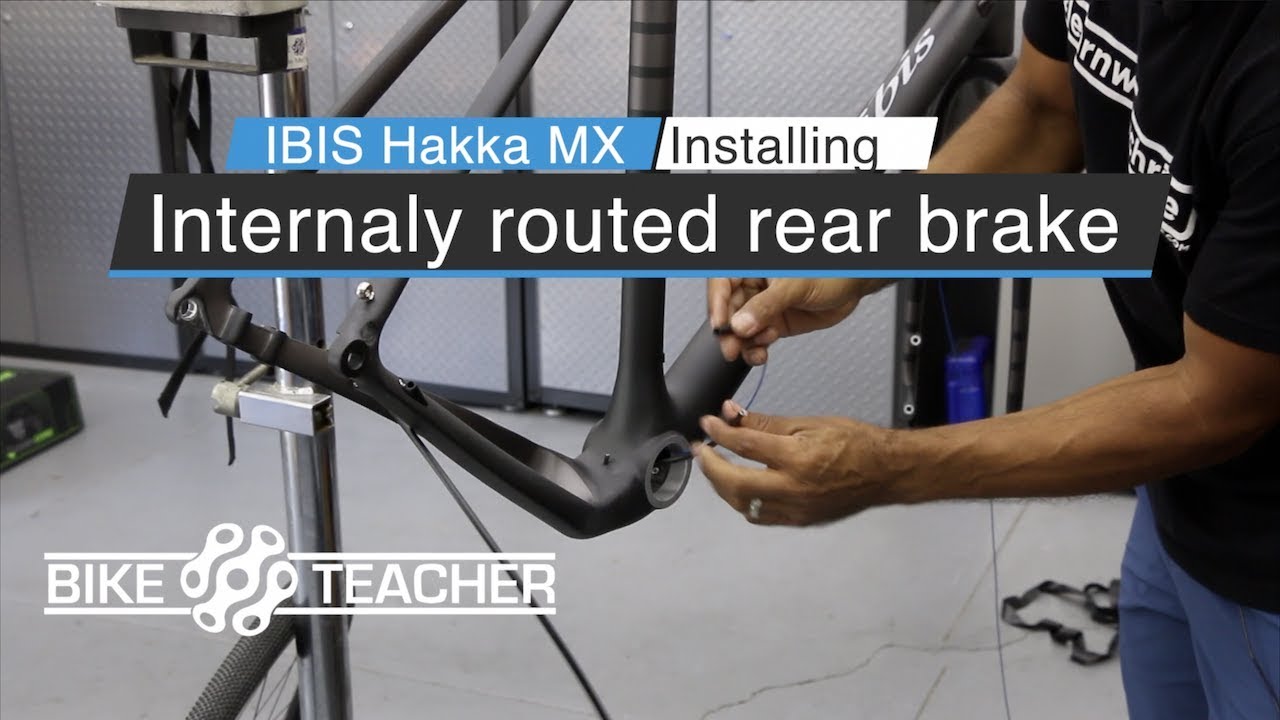 How to install internally routed hydraulic brake hose in a Ibis Hakka MX Bike.