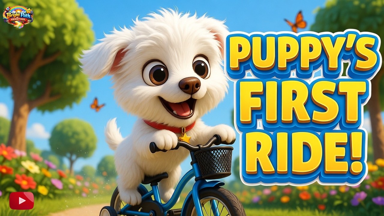 Puppy’s First Bicycle Ride 🚲🐶 | A Fun & Sweet Kids Story