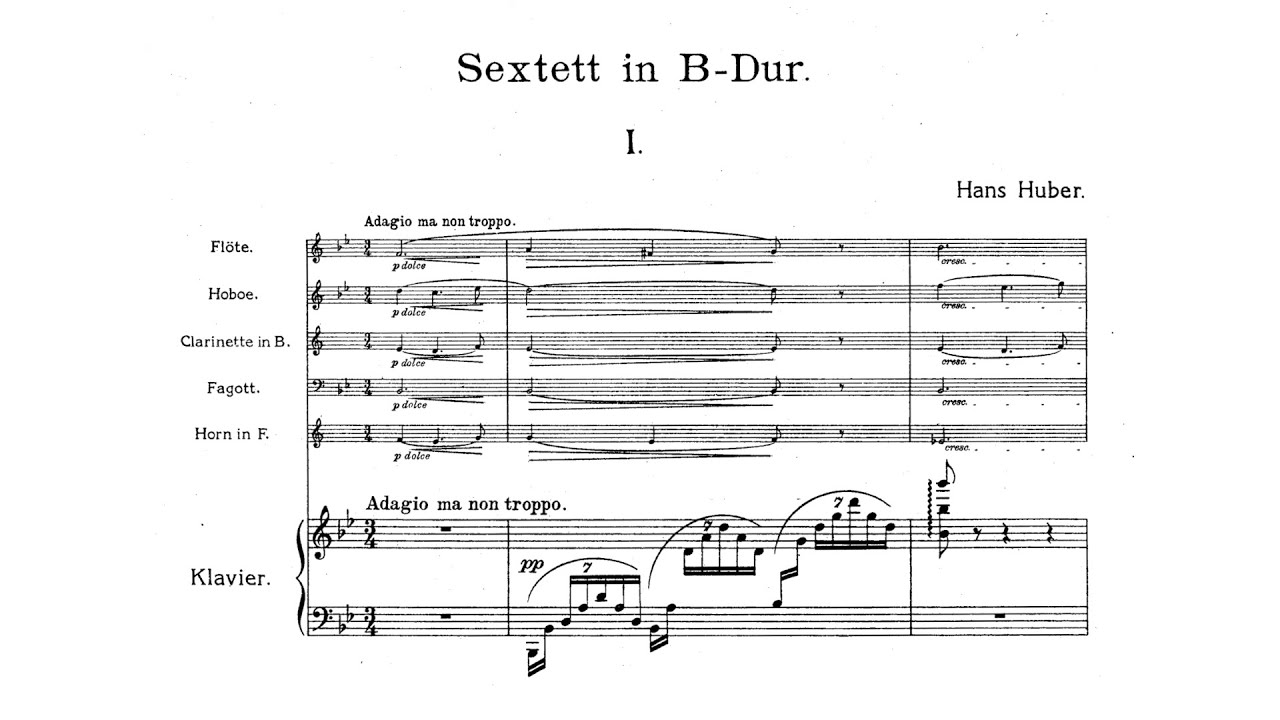 Hans Huber – Sextett (for Winds and Piano)