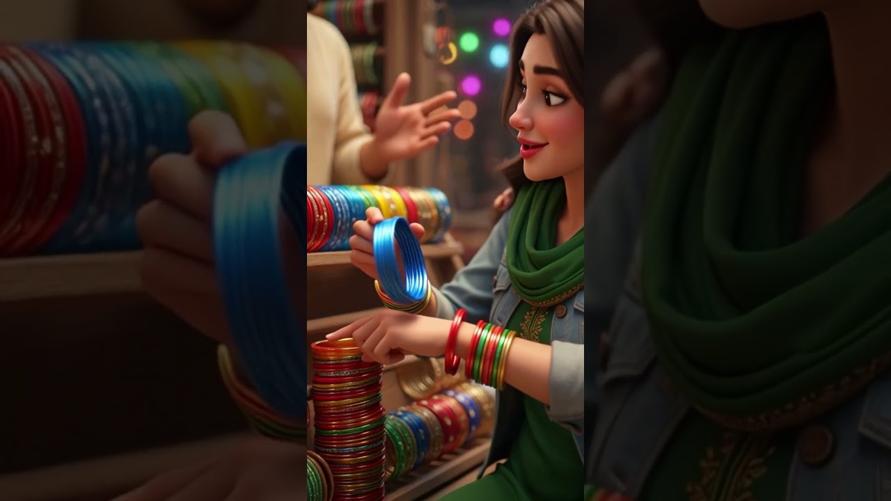 Eid Shopping with Mother-in-Law 🛍️ Daughter-in-Law Bought Bangles & Applied Mehndi 💚 #villagelife