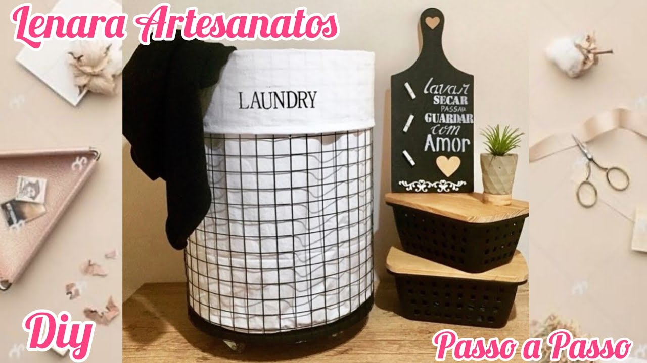 Faça você mesmo cesto de lavanderia (organizador) #diy  laundry