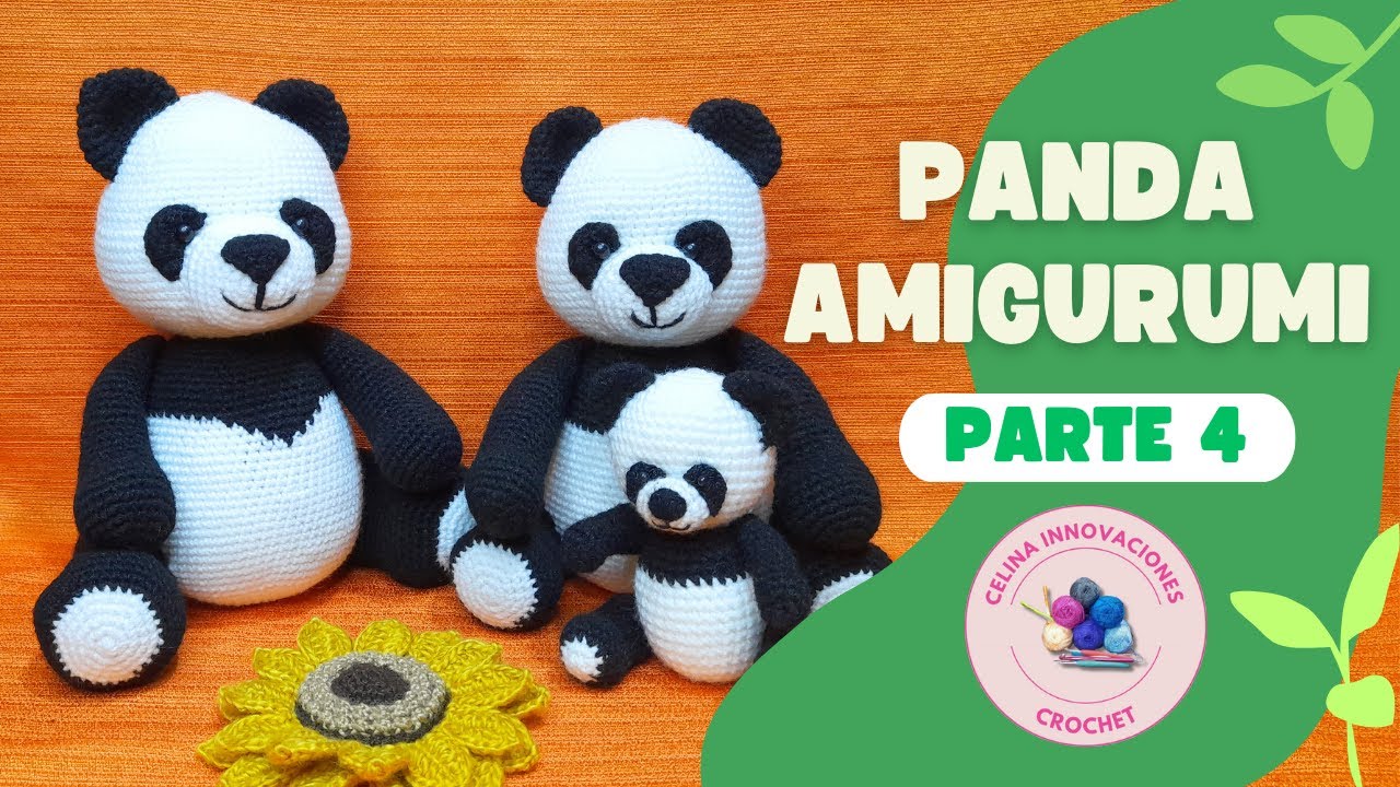 PANDA AMIGURUMI 🐼 parte 4 - Patron: Celina innovaciones crochet